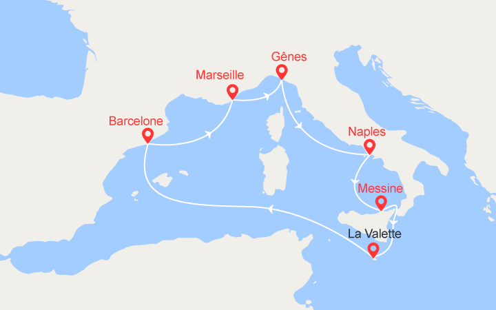 Itinéraire Italie, Espagne, France 