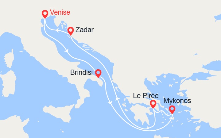 Itinéraire Italie, Grèce, Croatie 