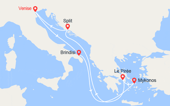 Itinéraire Italie, Iles grecques, Croatie 