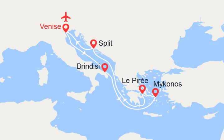 Itinéraire Italie, Iles grecques, Croatie || Vols inclus 