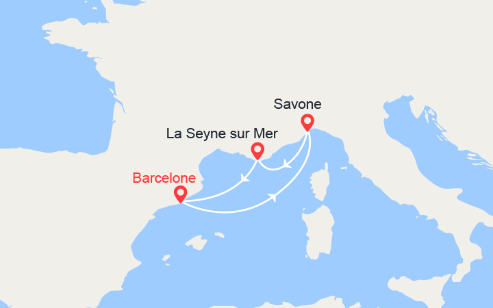 itinéraire croisière Méditerranée Occidentale : Italie, La Seyne-sur-Mer 