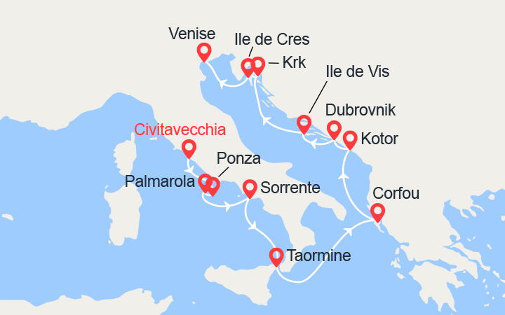 Itinéraire Italie, Monténégro et Croatie 