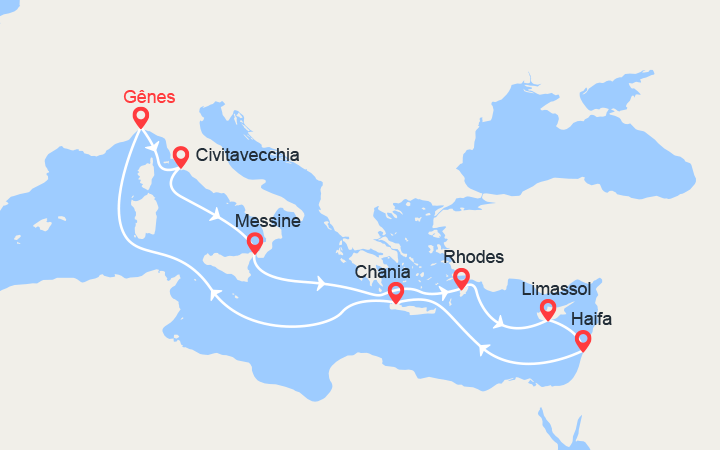 itinéraire croisière Iles grecques - Iles grecques : Italie, Sicile,  Iles grecques, Chypre, Israël 