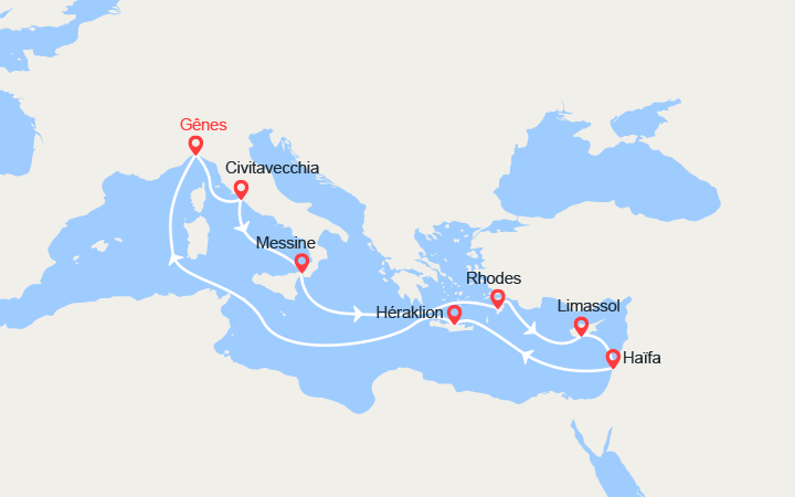 itinéraire croisière Iles grecques - Iles grecques : Italie, Sicile, Chypre, Israël, Iles grecques 