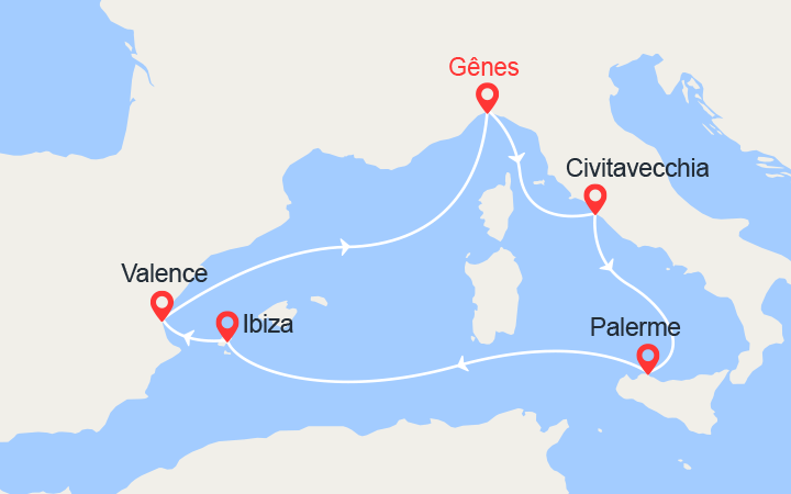 Itinéraire Italie, Sicile, Ibiza, Espagne 