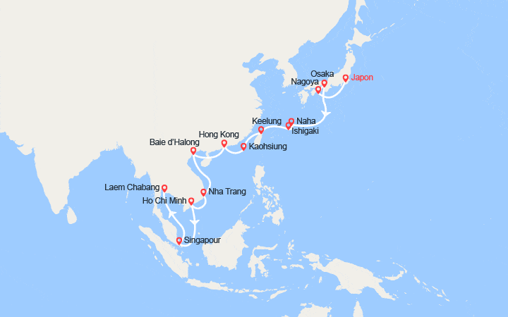 Itinéraire Japon, Vietnam, Singapour, Thaïlande 