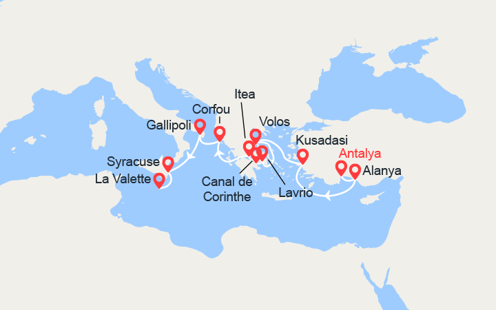 Itinéraire La Méditerranée : empreintes des grandes civilisations 