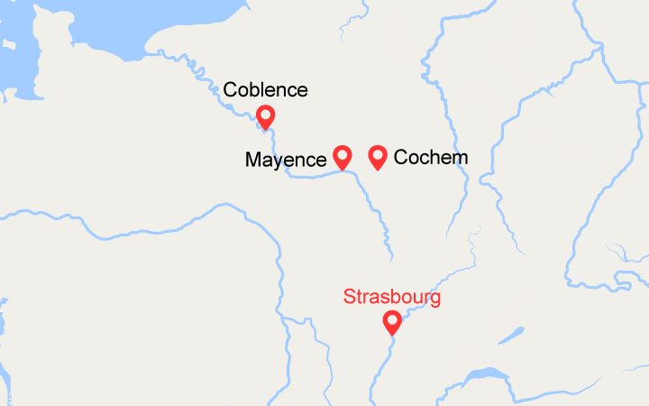 itinéraire croisière Rhin et ses affluents : Les vallées de la Moselle et du Rhin, la magie de deux fleuves (SCM) 