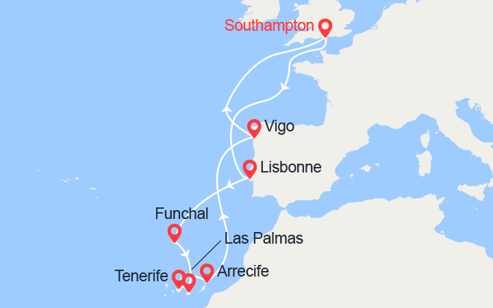 Itinéraire Lisbonne, Madère, Iles Canaries 
