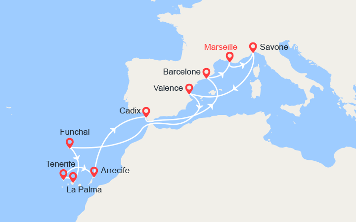 itinéraire croisière Canaries Madère : Madère et Iles Canaries 