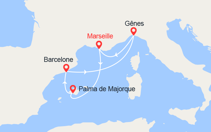 Itinéraire Majorque, Barcelone, Italie, Provence 