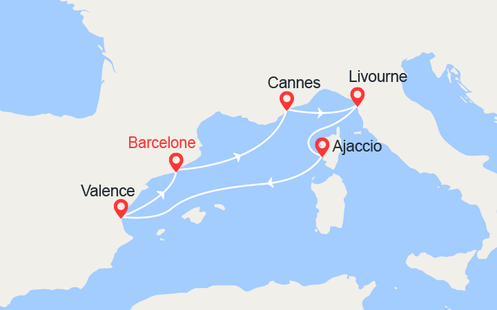 Itinéraire Méditerranée : Côte d'Azur, Toscane, Corse, Espagne 