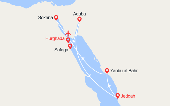 Itinéraire Mer Rouge: Arabie Saoudite, Égypte, Jordanie | Vols inclus 