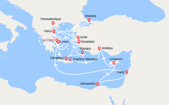 itinéraire croisière Iles grecques - Iles grecques : Noël et Nouvel An à bord: Grèce, Turquie, Egypte, Israël 