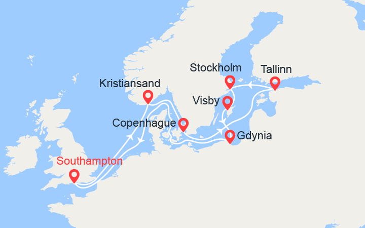 Itinéraire Norvège, Danemark, Estonie, Suède, Pologne 