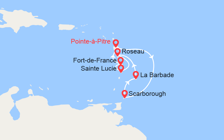 itinéraire croisière Caraïbes et Antilles : Perles des Antilles : Tobago, Dominique, Ste Lucie 