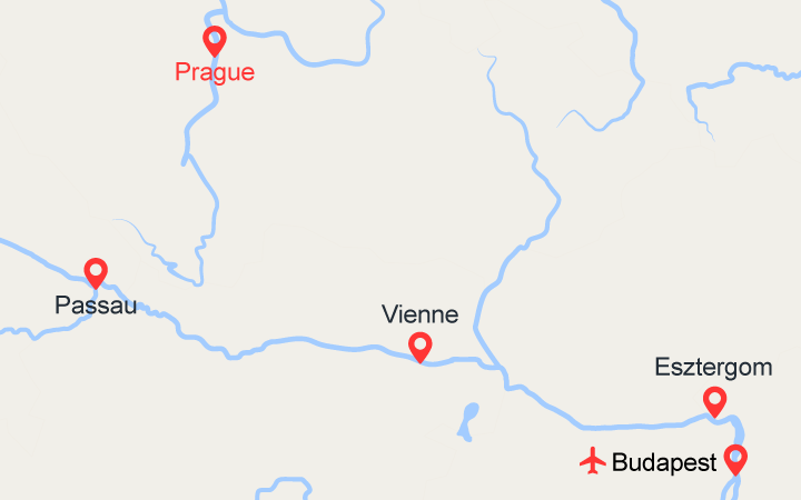 itinéraire croisière Danube - Danube : Prague et le beau Danube bleu (PGA) 