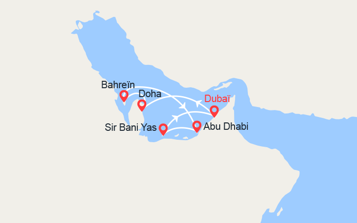 itinéraire croisière Moyen Orient : Qatar, Bahreïn, Emirats Arabes 