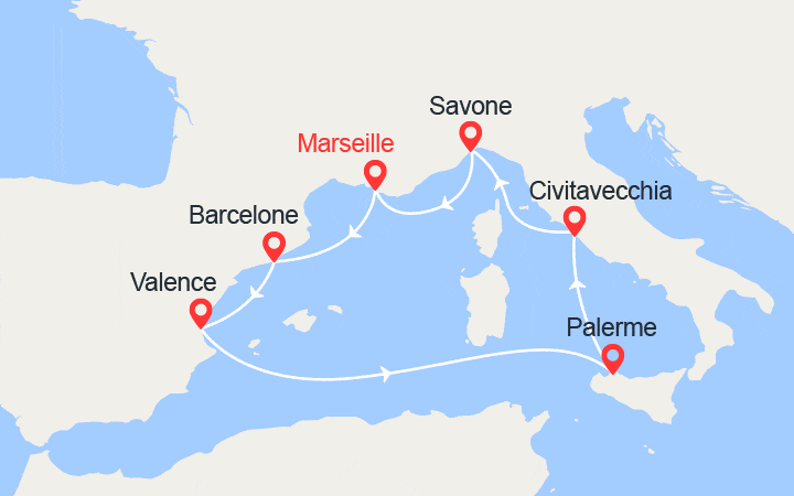 Carte Croisière Splendeurs de la Méditerranée Carte Croisière Splendeurs de la Méditerranée