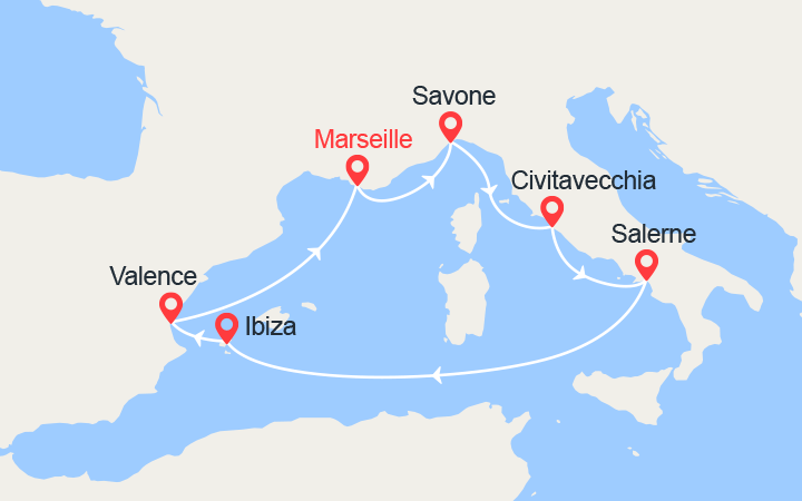Itinéraire Splendeurs de la Méditerranée: Italie, Ibiza, Espagne 