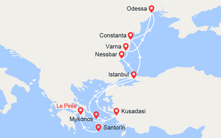 Itinéraire Turquie, Roumanie, Ukraine, Bulgarie, Grèce 