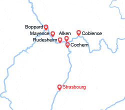 itinéraire croisière Rhin et ses affluents : 2 Fleuves : La Magie de la Moselle et La Vallée du Rhin Romantique (SCM_PP) 