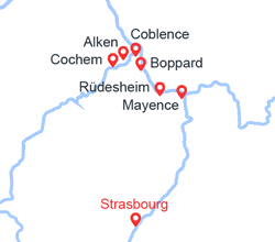 itin&eacute;raire croisi&egrave;re Rhin et ses affluents : 2 FLEUVES : la vallée du Rhin romantique et la magie de la Moselle (CMS) 