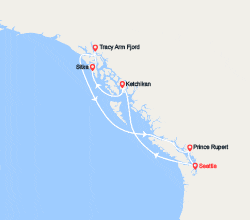 itinéraire croisière Amérique du Nord : Alaska & Passage Intérieur 