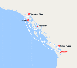 itinéraire croisière Amérique du Nord : Alaska & Passage Intérieur 