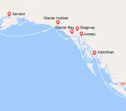 itinéraire croisière Alaska - Alaska : Alaska avec Baie des Glaciers au départ de Vancouver 