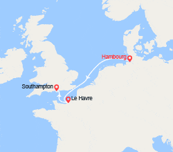 itinéraire croisière Europe du Nord : Allemagne, France, Royaume-Uni 