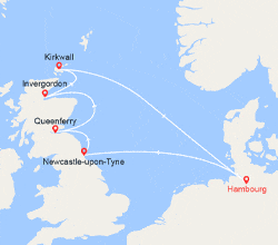 itin&eacute;raire croisi&egrave;re Iles Britanniques : Allemagne, Grande-Bretagne, Écosse 