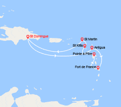 itinéraire croisière Caraïbes et Antilles : Antilles 