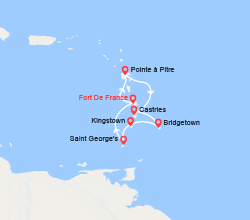 itinéraire croisière Caraïbes et Antilles : Antilles, Barbade, St Vincent, Grenade 
