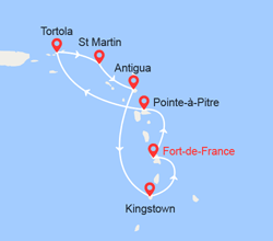 itinéraire croisière Caraïbes et Antilles : Antilles et Iles Vierges 