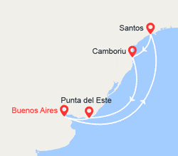itinéraire croisière Amérique du Sud : Argentine, Brésil 