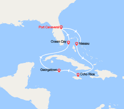 itin&eacute;raire croisi&egrave;re Caraïbes et Antilles : Bahamas, Jamaïque, îles Caïmans 