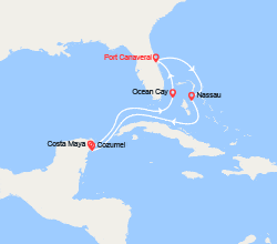 itin&eacute;raire croisi&egrave;re Caraïbes et Antilles : Bahamas, Mexique 