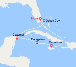 itinéraire croisière Caraïbes et Antilles : Bahamas, Mexique, îles Caïmans, Jamaïque 