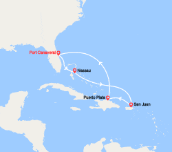itinéraire croisière Caraïbes et Antilles : Bahamas, Porto Rico, Rép. Dominicaine 