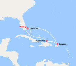 itin&eacute;raire croisi&egrave;re Caraïbes et Antilles : Bahamas, Porto Rico, Rép. Dominicaine 