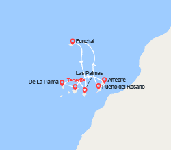 itinéraire croisière Méditerranée Occidentale : Canaries, Madère 