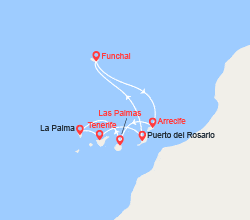 itinéraire croisière Méditerranée Occidentale : Canaries, Madère 