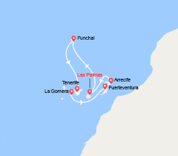 itinéraire croisière Méditerranée Occidentale : Canaries, Madère, Espagne 