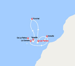 itinéraire croisière Méditerranée Occidentale : Canaries, Madère, Espagne 