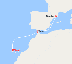 itinéraire croisière Méditerranée Orientale : Canaries, Maroc, Espagne 
