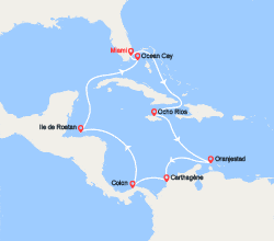 itinéraire croisière Caraïbes et Antilles : Caraïbes : Jamaïque, Aruba, Colombie, Panama, île de Roatan, Bahamas