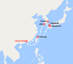 itinéraire croisière Asie : Chine, Taîwan, Corée du Sud, Japon 
