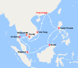 itinéraire croisière Asie : Chine, Vietnam, Cambodge, Singapour, Brunei, Philippines