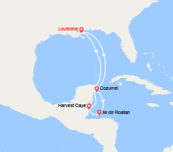 itinéraire croisière Caraïbes et Antilles : Cozumel, Honduras, Belize 